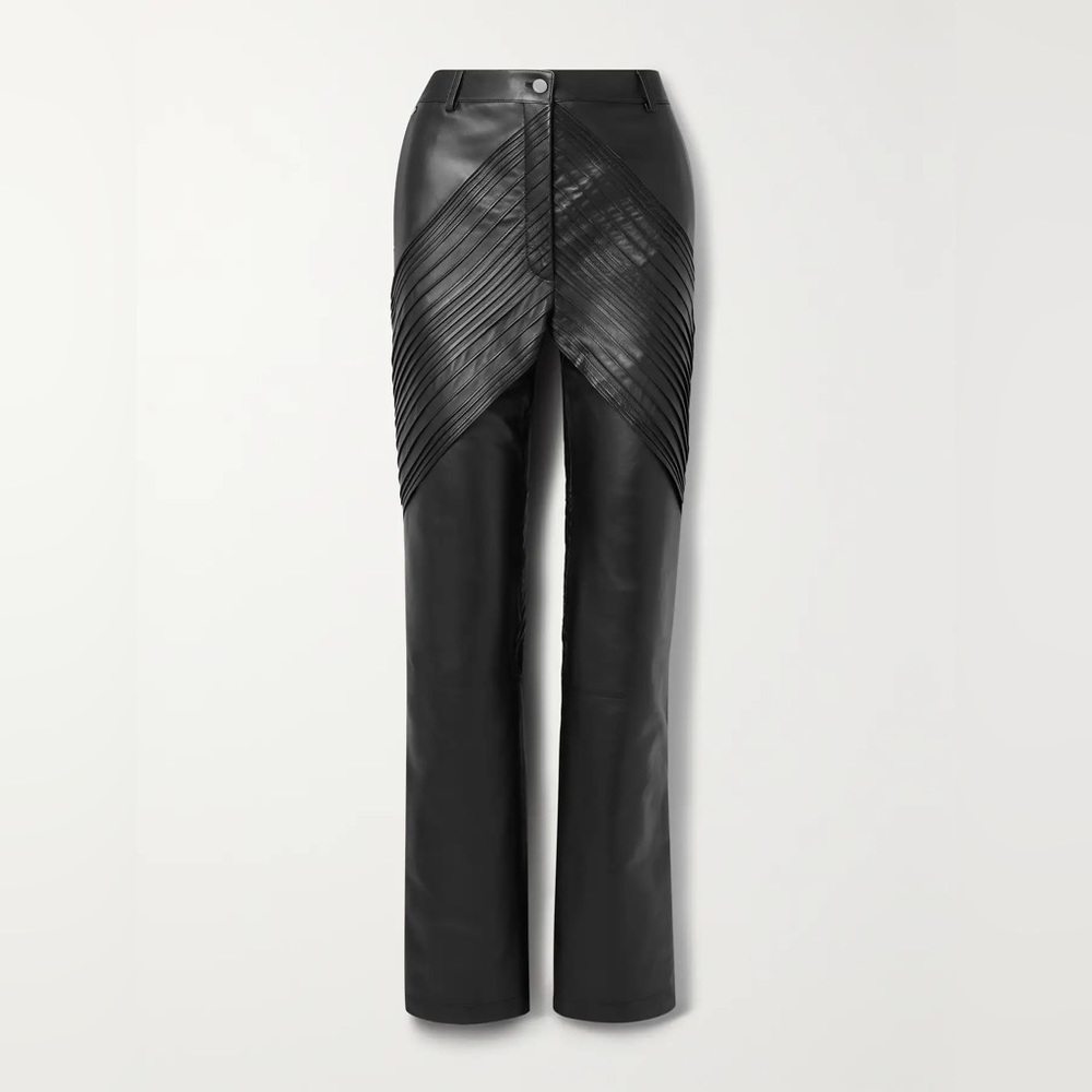 PETER DO Paneled leather straight-leg pants